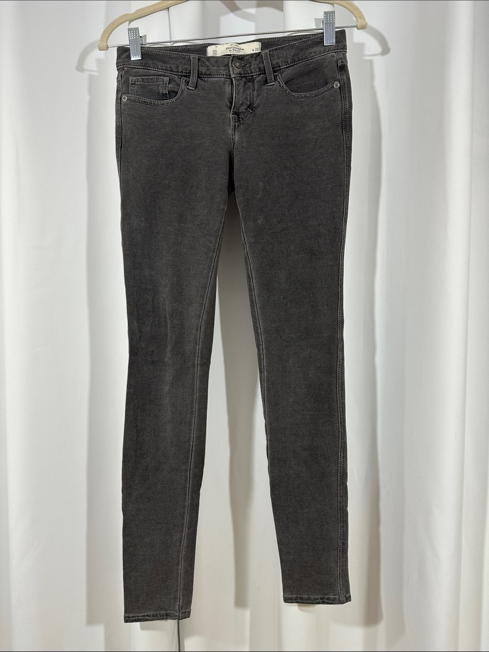 Abercrombie Perfect Stretch Skinny Jeans Size 00 W24 Gray Denim